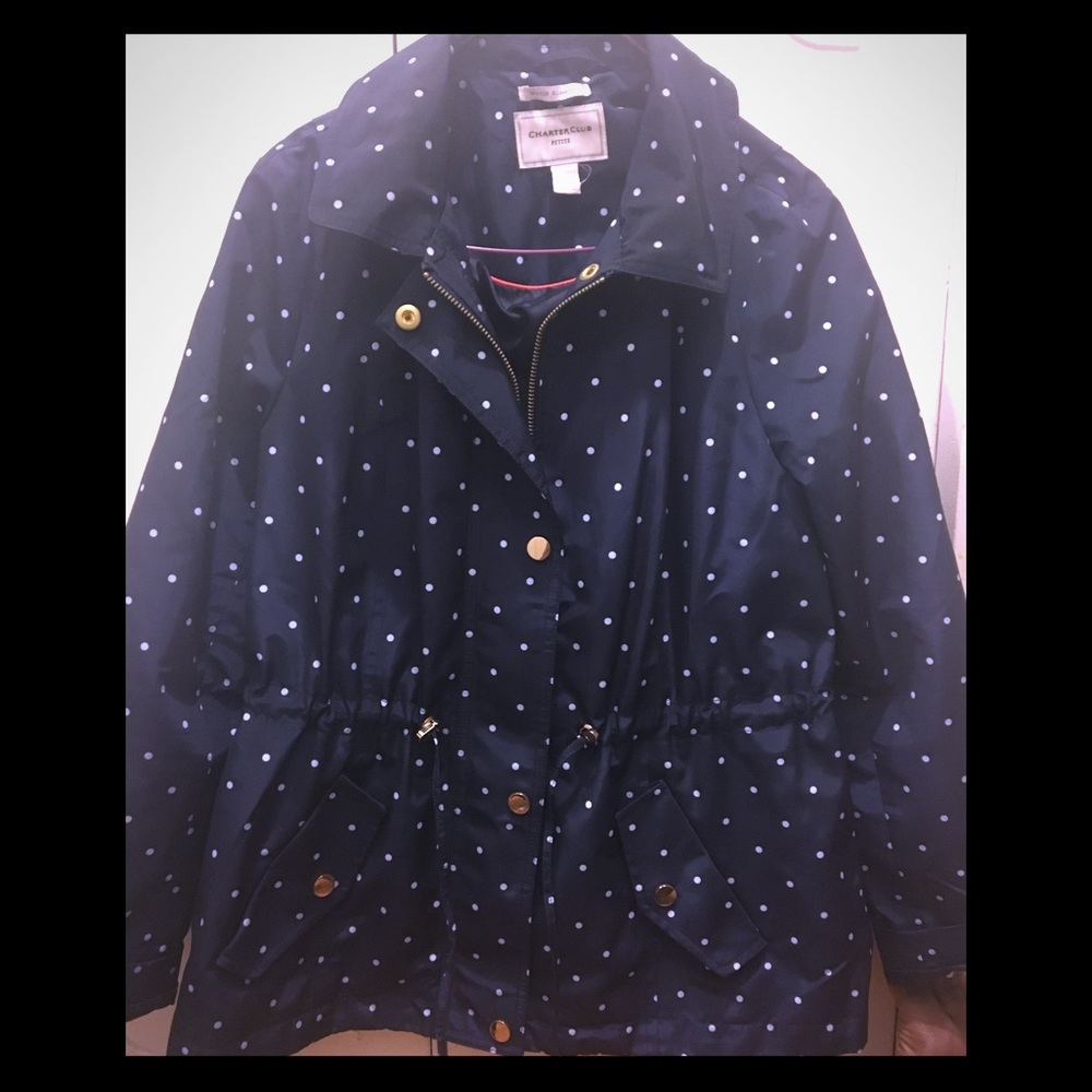 Charter Club water resistant navy Anorak jacket